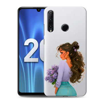 Силиконовый чехол на Huawei Honor 20 Lite с принтом девушка цветы