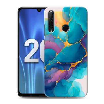 Силиконовый чехол на Huawei Honor 20 Lite с принтом Мрамор блестки