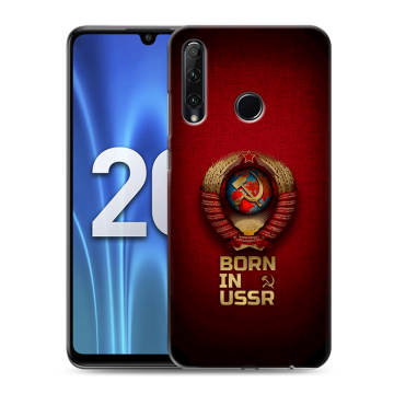 Силиконовый чехол на Huawei Honor 20 Lite с принтом Флаг Герб СССР