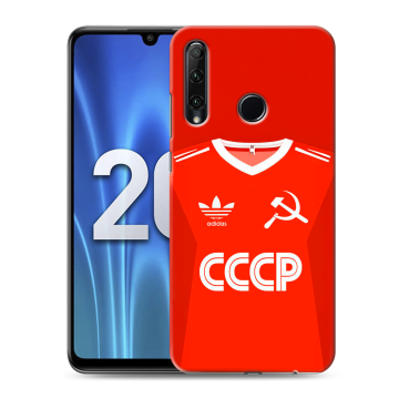 Силиконовый чехол на Huawei Honor 20 Lite с принтом Флаг Герб СССР Силиконовый чехол на Huawei Honor 20 Lite с принтом Флаг Герб СССР