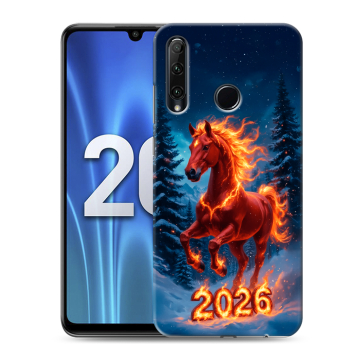 Силиконовый чехол на Huawei Honor 20 Lite с принтом Новый год коня Силиконовый чехол на Huawei Honor 20 Lite с принтом Новый год коня