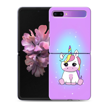 Пластиковый чехол на Samsung Galaxy Z Flip с принтом Единорог Пластиковый чехол на Samsung Galaxy Z Flip с принтом Единорог