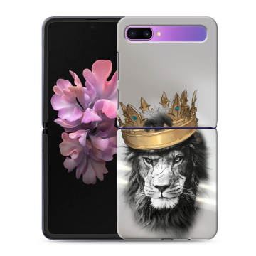 Пластиковый чехол на Samsung Galaxy Z Flip с принтом Лев с короной Пластиковый чехол на Samsung Galaxy Z Flip с принтом Лев с короной