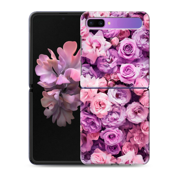 Пластиковый чехол на Samsung Galaxy Z Flip с принтом лавандовые розы Пластиковый чехол на Samsung Galaxy Z Flip с принтом лавандовые розы