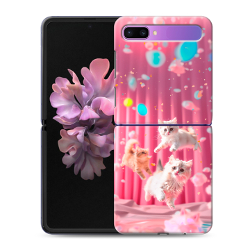 Пластиковый чехол на Samsung Galaxy Z Flip с принтом милые котики Пластиковый чехол на Samsung Galaxy Z Flip с принтом милые котики