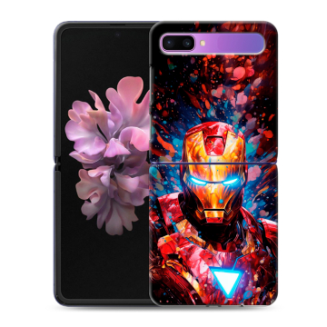 Пластиковый чехол на Samsung Galaxy Z Flip с принтом Железный человек Ironman Пластиковый чехол на Samsung Galaxy Z Flip с принтом Железный человек Ironman