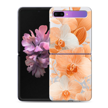 Пластиковый чехол на Samsung Galaxy Z Flip с принтом Бежевые цветы Пластиковый чехол на Samsung Galaxy Z Flip с принтом Бежевые цветы