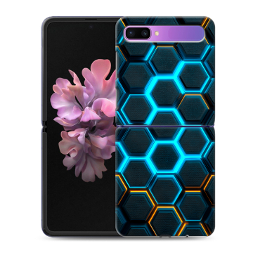 Пластиковый чехол на Samsung Galaxy Z Flip с принтом Неоновые соты Пластиковый чехол на Samsung Galaxy Z Flip с принтом Неоновые соты