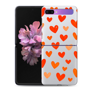 Пластиковый чехол на Samsung Galaxy Z Flip с принтом Сердечки Пластиковый чехол на Samsung Galaxy Z Flip с принтом Сердечки