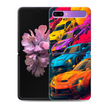 Пластиковый чехол на Samsung Galaxy Z Flip с принтом Тачки Пластиковый чехол на Samsung Galaxy Z Flip с принтом Тачки