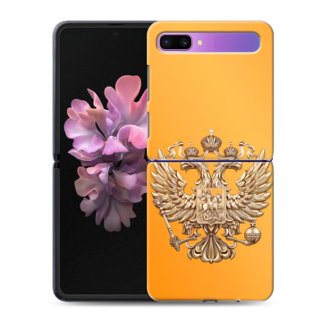 Пластиковый чехол на Samsung Galaxy Z Flip с принтом Герб Флаг России Пластиковый чехол на Samsung Galaxy Z Flip с принтом Герб Флаг России