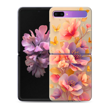 Пластиковый чехол на Samsung Galaxy Z Flip с принтом Цветы и бабочки Пластиковый чехол на Samsung Galaxy Z Flip с принтом Цветы и бабочки