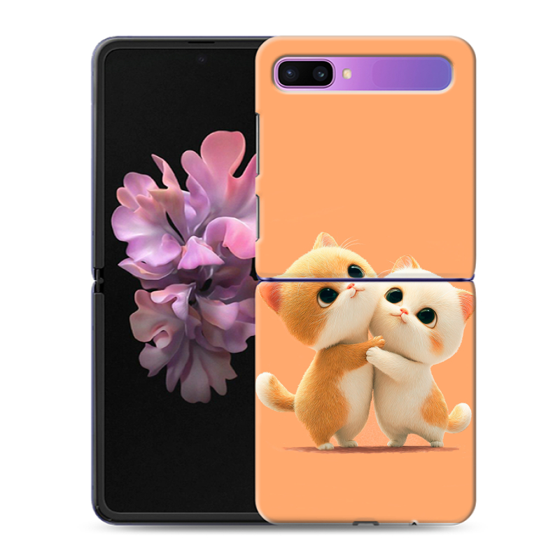 Пластиковый чехол на Samsung Galaxy Z Flip с принтом Милые котики Пластиковый чехол на Samsung Galaxy Z Flip с принтом Милые котики