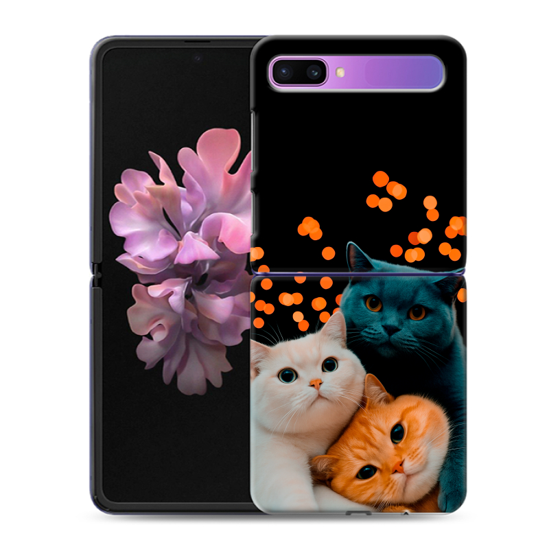 Пластиковый чехол на Samsung Galaxy Z Flip с принтом Кошки Пластиковый чехол на Samsung Galaxy Z Flip с принтом Кошки