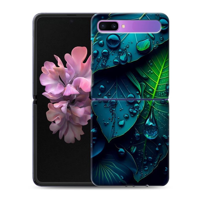 Пластиковый чехол на Samsung Galaxy Z Flip с принтом Листья Пластиковый чехол на Samsung Galaxy Z Flip с принтом Листья