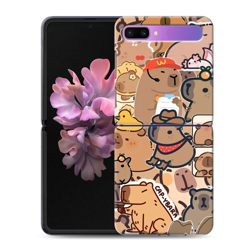 Пластиковый чехол на Samsung Galaxy Z Flip с принтом капибара Пластиковый чехол на Samsung Galaxy Z Flip с принтом капибара