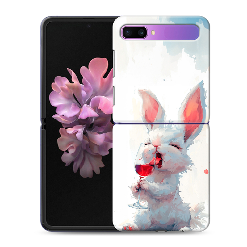 Пластиковый чехол на Samsung Galaxy Z Flip с принтом кролик зайчик Пластиковый чехол на Samsung Galaxy Z Flip с принтом кролик зайчик