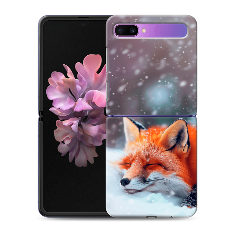 Пластиковый чехол на Samsung Galaxy Z Flip с принтом лиса Пластиковый чехол на Samsung Galaxy Z Flip с принтом лиса