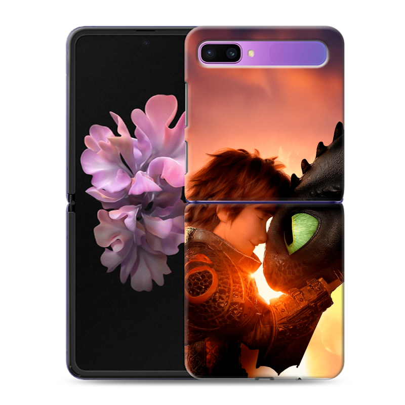 Пластиковый чехол на Samsung Galaxy Z Flip с принтом Как приручить дракона Пластиковый чехол на Samsung Galaxy Z Flip с принтом Как приручить дракона