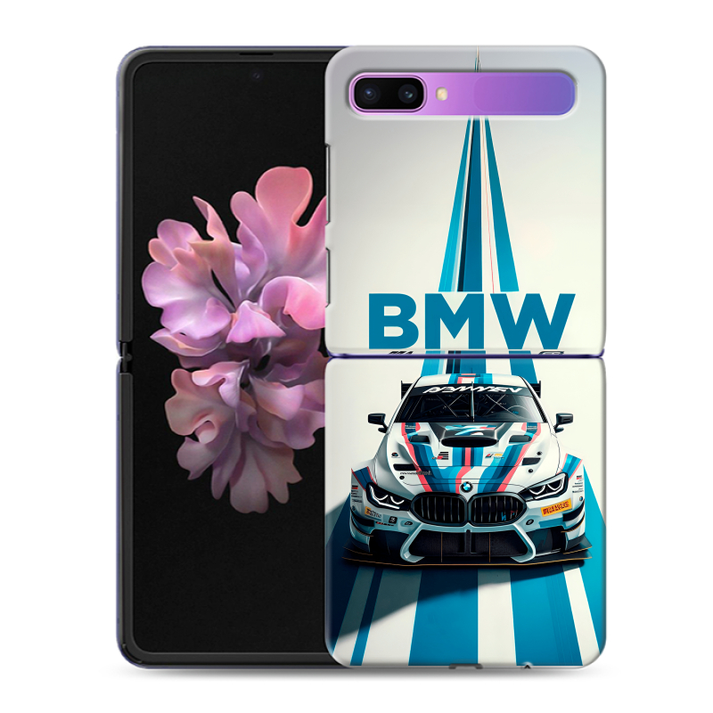 Пластиковый чехол на Samsung Galaxy Z Flip с принтом БМВ BMW Пластиковый чехол на Samsung Galaxy Z Flip с принтом БМВ BMW