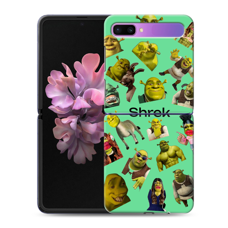 Пластиковый чехол на Samsung Galaxy Z Flip с принтом Шрек Shrek Пластиковый чехол на Samsung Galaxy Z Flip с принтом Шрек Shrek