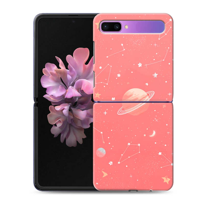 Пластиковый чехол на Samsung Galaxy Z Flip с принтом Розовый космос Пластиковый чехол на Samsung Galaxy Z Flip с принтом Розовый космос