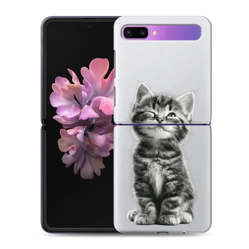 Пластиковый чехол на Samsung Galaxy Z Flip с принтом Котенок Пластиковый чехол на Samsung Galaxy Z Flip с принтом Котенок