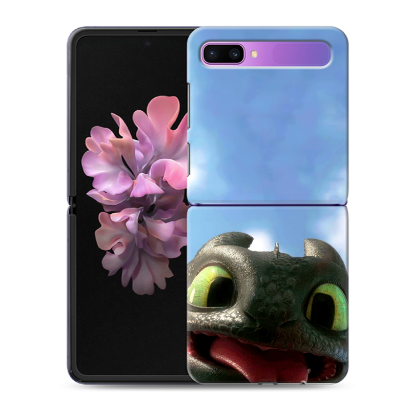 Пластиковый чехол на Samsung Galaxy Z Flip с принтом Как приручить дракона Пластиковый чехол на Samsung Galaxy Z Flip с принтом Как приручить дракона