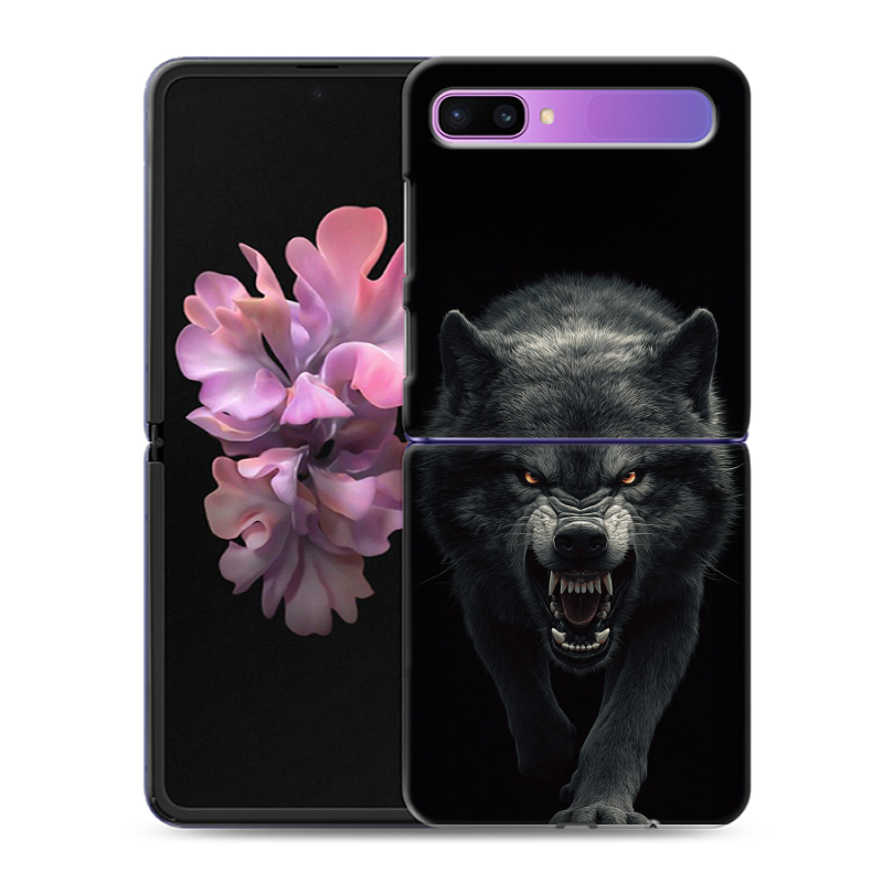 Пластиковый чехол на Samsung Galaxy Z Flip с принтом Волк Пластиковый чехол на Samsung Galaxy Z Flip с принтом Волк