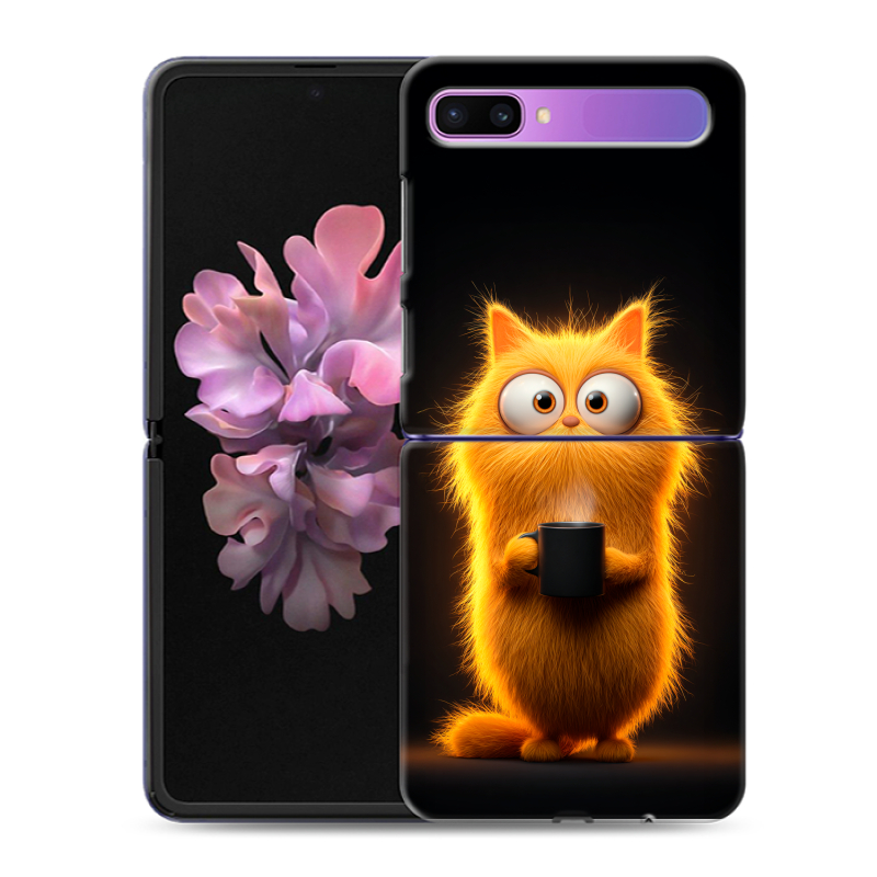 Пластиковый чехол на Samsung Galaxy Z Flip с принтом Смешной кот Пластиковый чехол на Samsung Galaxy Z Flip с принтом Смешной кот