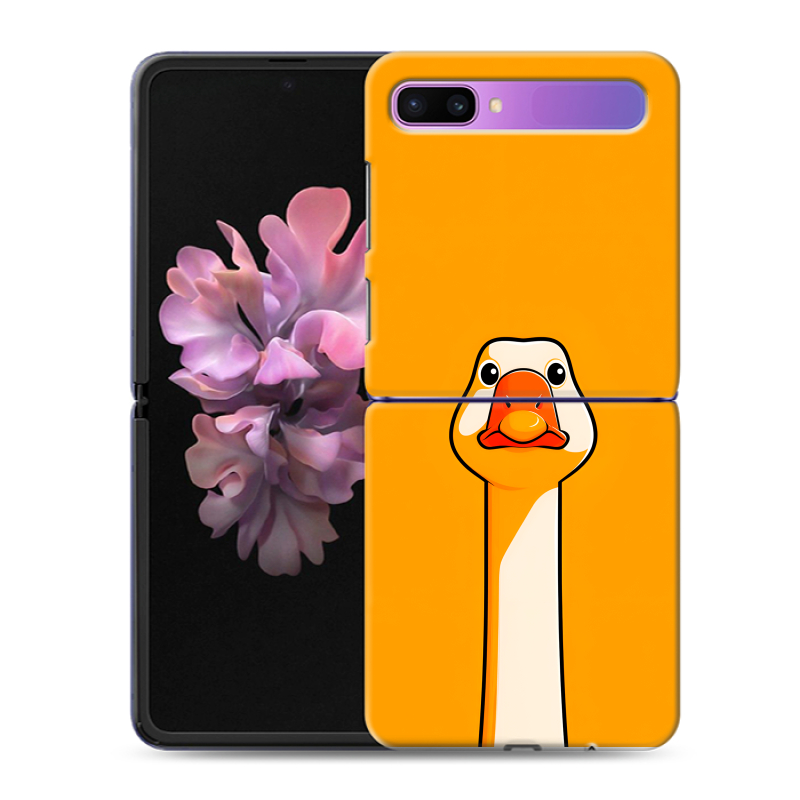Пластиковый чехол на Samsung Galaxy Z Flip с принтом Смешная утка Пластиковый чехол на Samsung Galaxy Z Flip с принтом Смешная утка