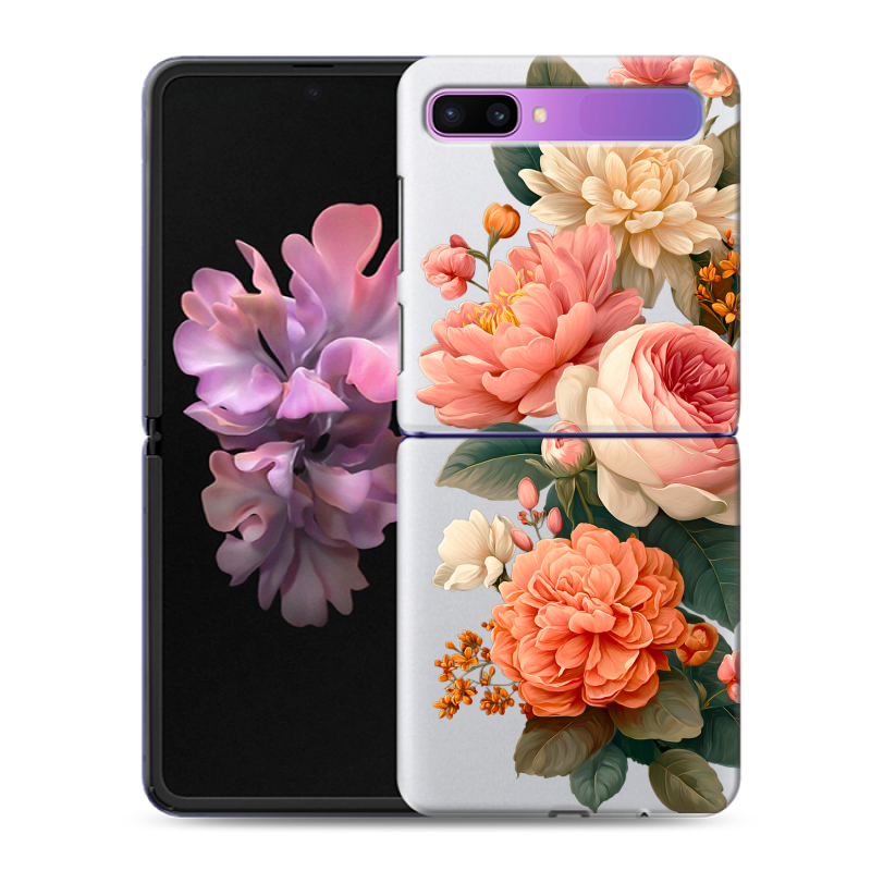 Пластиковый чехол на Samsung Galaxy Z Flip с принтом цветы Пластиковый чехол на Samsung Galaxy Z Flip с принтом цветы