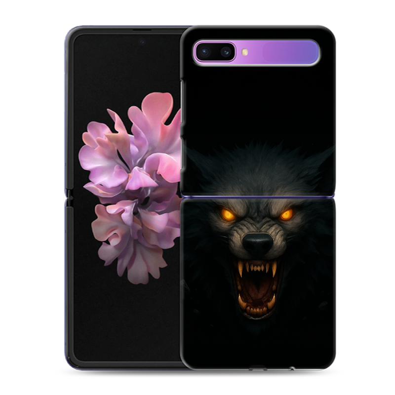Пластиковый чехол на Samsung Galaxy Z Flip с принтом Волк Пластиковый чехол на Samsung Galaxy Z Flip с принтом Волк