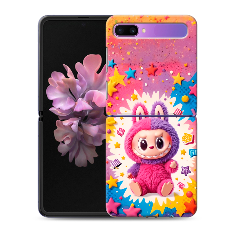 Пластиковый чехол на Samsung Galaxy Z Flip с принтом Labubu Лабубу Пластиковый чехол на Samsung Galaxy Z Flip с принтом Labubu Лабубу
