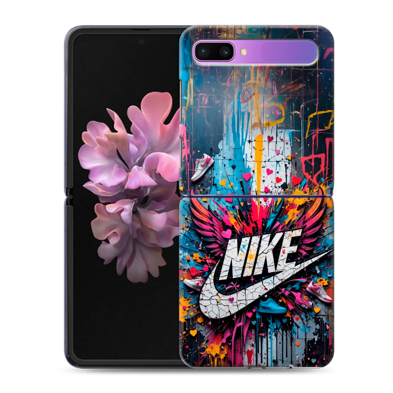 Пластиковый чехол на Samsung Galaxy Z Flip с принтом Nike Найк Пластиковый чехол на Samsung Galaxy Z Flip с принтом Nike Найк