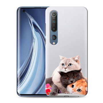 Силиконовый чехол на Xiaomi Mi 10 с принтом Кошки Силиконовый чехол на Xiaomi Mi 10 с принтом Кошки