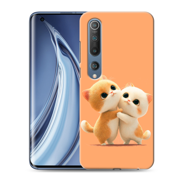 Силиконовый чехол на Xiaomi Mi 10 с принтом Милые котики Силиконовый чехол на Xiaomi Mi 10 с принтом Милые котики