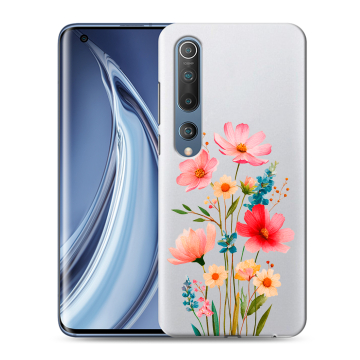 Силиконовый чехол на Xiaomi Mi 10 с принтом Цветы Силиконовый чехол на Xiaomi Mi 10 с принтом Цветы