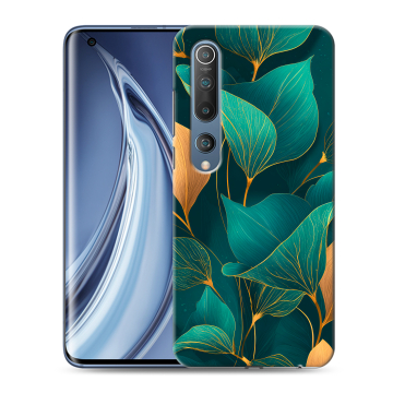 Силиконовый чехол на Xiaomi Mi 10 с принтом Листья и золото Силиконовый чехол на Xiaomi Mi 10 с принтом Листья и золото