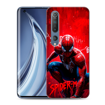 Силиконовый чехол на Xiaomi Mi 10 с принтом Spiderman Человек паук Силиконовый чехол на Xiaomi Mi 10 с принтом Spiderman Человек паук