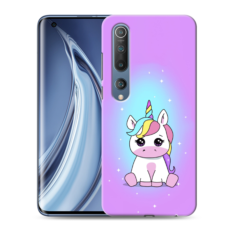 Пластиковый чехол на Xiaomi Mi 10 с принтом Единорог Пластиковый чехол на Xiaomi Mi 10 с принтом Единорог