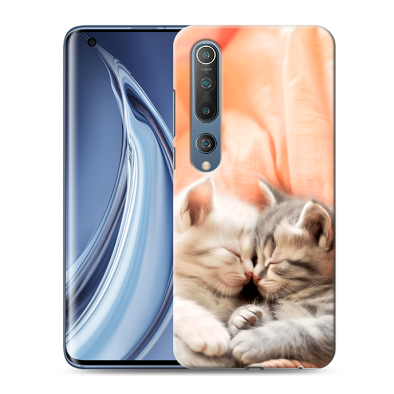 Силиконовый чехол на Xiaomi Mi 10 с принтом Котята Силиконовый чехол на Xiaomi Mi 10 с принтом Котята