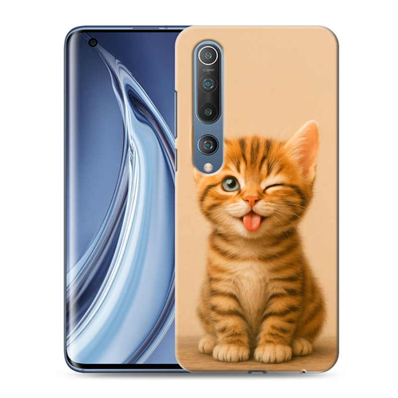 Силиконовый чехол на Xiaomi Mi 10 с принтом котенок Силиконовый чехол на Xiaomi Mi 10 с принтом котенок