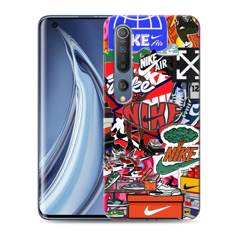 Силиконовый противоударный чехол на Xiaomi Mi 10 с принтом Найк Nike яркий Силиконовый противоударный чехол на Xiaomi Mi 10 с принтом Найк Nike яркий