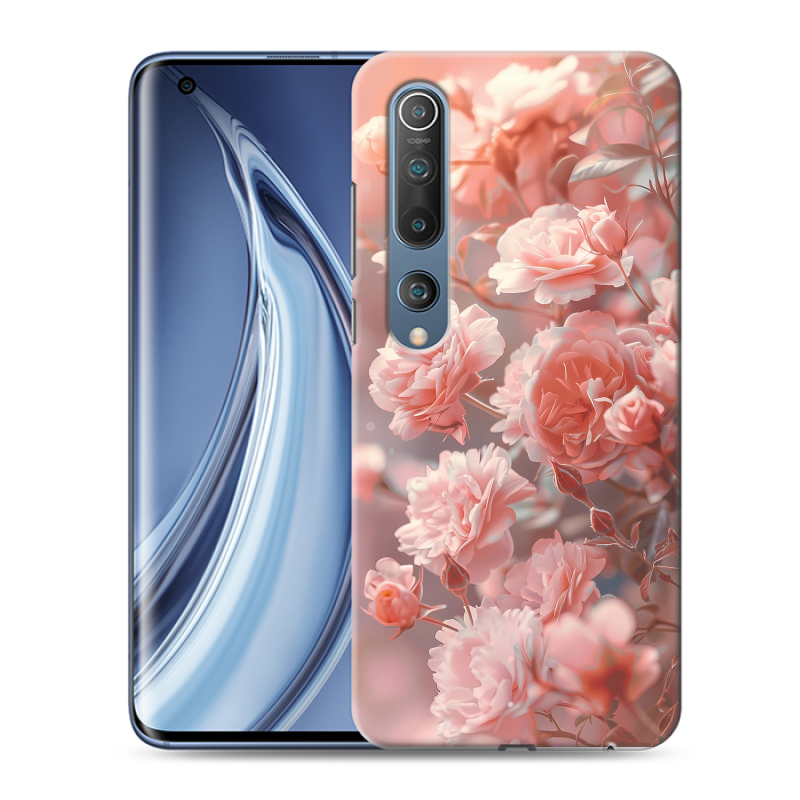 Силиконовый чехол на Xiaomi Mi 10 с принтом Розовые розы Силиконовый чехол на Xiaomi Mi 10 с принтом Розовые розы