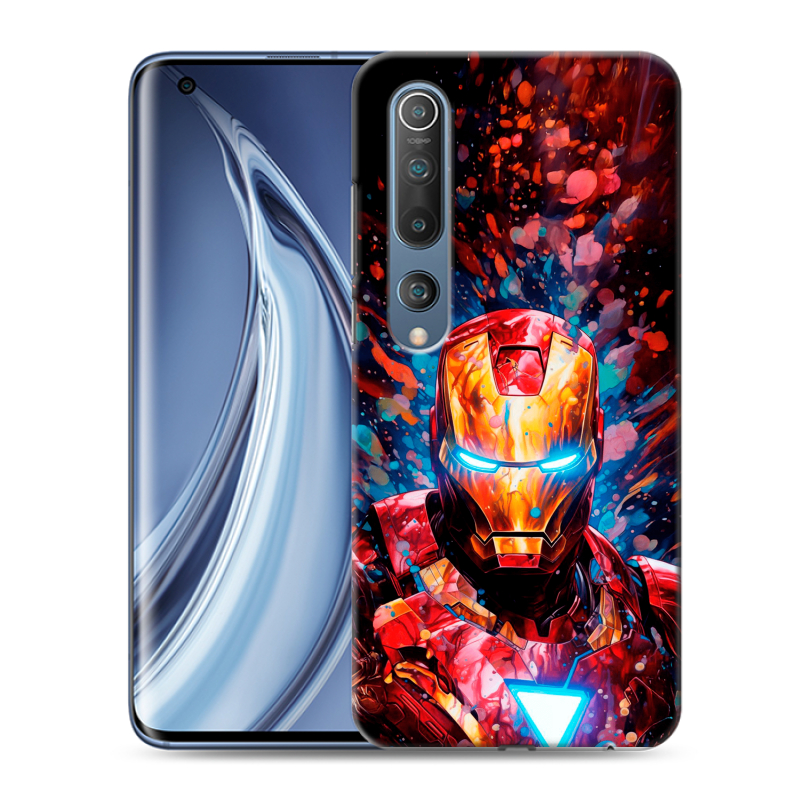 Силиконовый противоударный чехол на Xiaomi Mi 10 с принтом Железный человек Ironman Силиконовый противоударный чехол на Xiaomi Mi 10 с принтом Железный человек Ironman