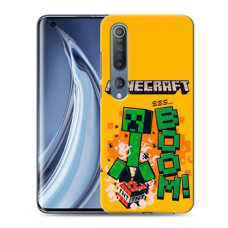 Силиконовый чехол на Xiaomi Mi 10 с принтом Майнкрафт Minecraft Силиконовый чехол на Xiaomi Mi 10 с принтом Майнкрафт Minecraft