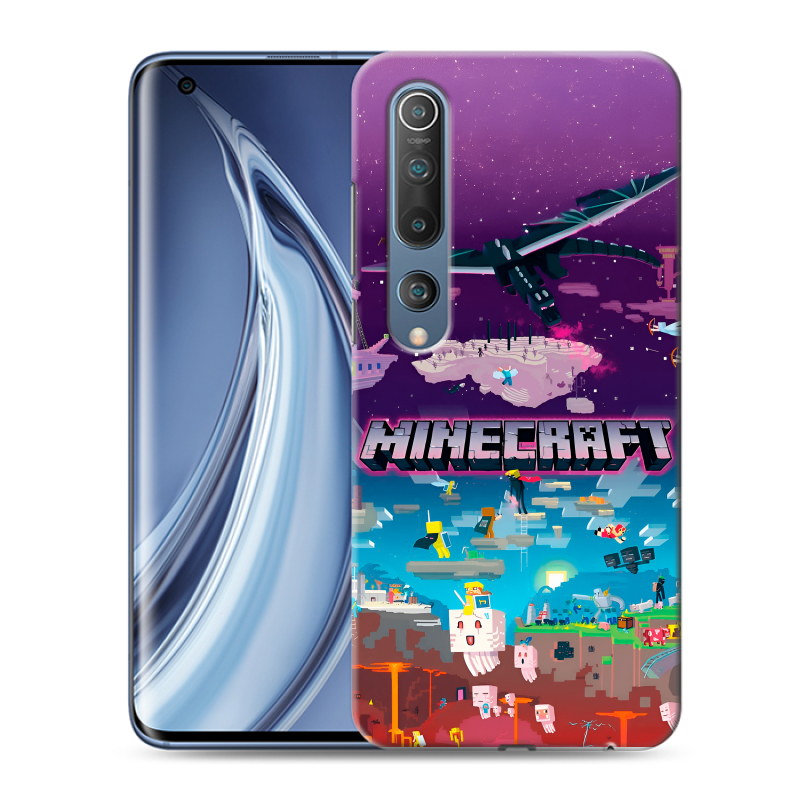 Силиконовый чехол на Xiaomi Mi 10 с принтом Майнкрафт Minecraft Силиконовый чехол на Xiaomi Mi 10 с принтом Майнкрафт Minecraft