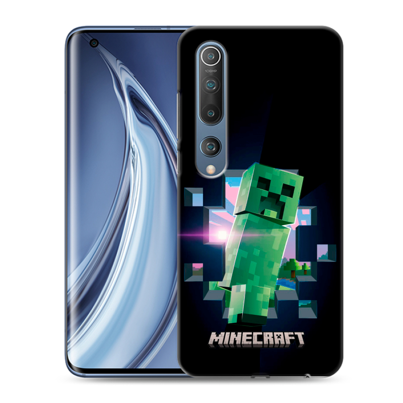 Силиконовый противоударный чехол на Xiaomi Mi 10 с принтом Майнкрафт Minecraft Силиконовый противоударный чехол на Xiaomi Mi 10 с принтом Майнкрафт Minecraft