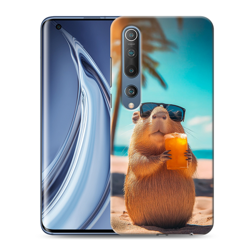 Силиконовый чехол на Xiaomi Mi 10 с принтом Капибара Силиконовый чехол на Xiaomi Mi 10 с принтом Капибара